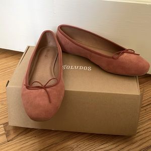 Soludos Pink Suede Ballet Flats